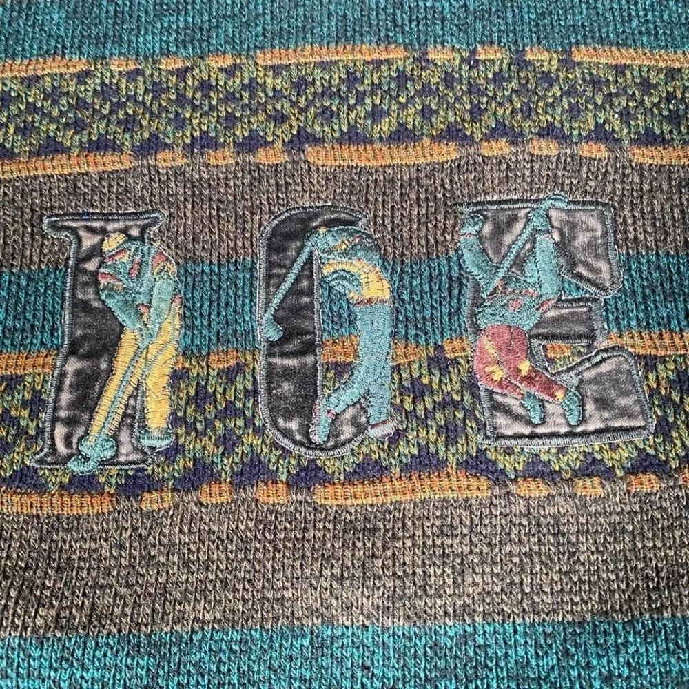 Vintage Ferraro ICE Hockey Knit Sweater Italy 90s  Crewneck L‎